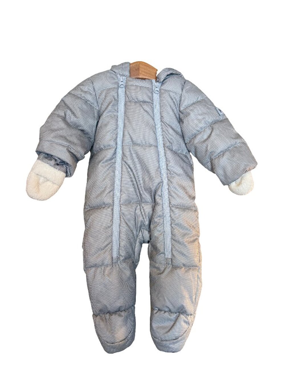 Polarn O. Pyret Houndstooth Hooded Footed Sherpa Lined Snowsuit Size 4-6M